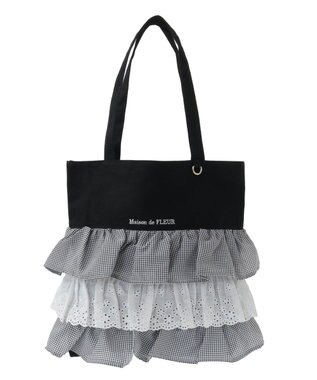 Maison de FLEUR EC限定フロントフリルトートバッグ Black