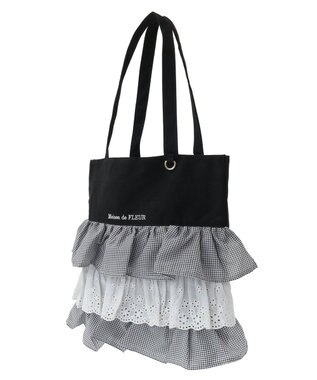 Maison de FLEUR EC限定フロントフリルトートバッグ Black