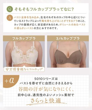 Wing ブラジャー Wing Lesiage 安定感のあるつけごこち 綿混素材(肌側) 【5010シリーズ】 フルカップブラ Hカップまで対応 大きいサイズ PB5010 ウイング／ワコール クリーム
