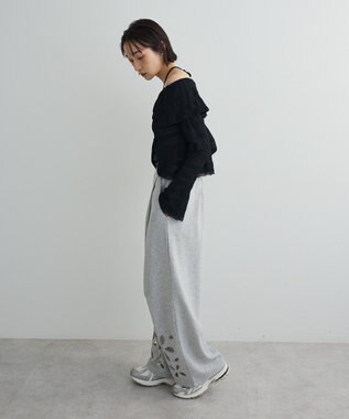 Green Parks シャーリングオフショルプルオーバー Black