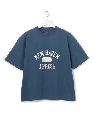 J.PRESS YORK STREET 【UNISEX】フォトプリント Tシャツ ”College Logo” ダルブルー系