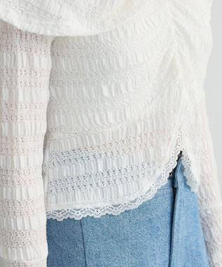 Green Parks シャーリングオフショルプルオーバー Off White