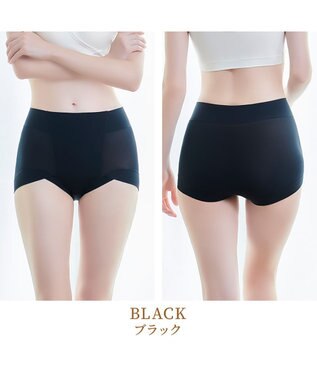 BRADELIS New York 【BRADELIS NewYork peace】綿混楽々dailyソフトショーツ23 接触冷感 吸汗速乾 サラッと快適な補正ショーツ ブラック