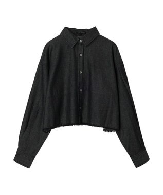 Green Parks ・ＳＵＧＡＲ　ＳＰＯＯＮ　クロップドデニムシャツ Black