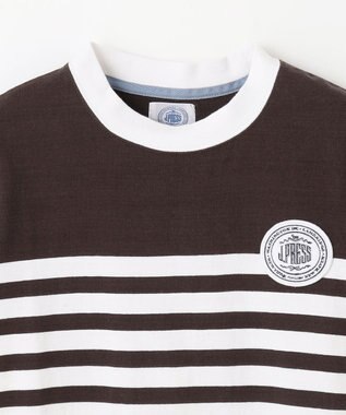 J.PRESS KIDS 【140-170cm】パネルボーダーハウスロゴ Ｔシャツ ブラウン系1
