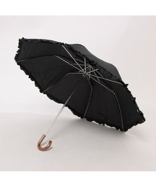 UNBILLION カシュネ cachenez / シャンブレーフリルトップレス2段折りたたみ傘 ブラック