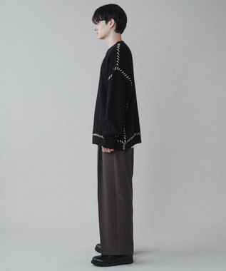 WEGO トロミ　ベルト付きワイドスラックス ブラウン