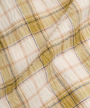 earth music&ecology アソートオーバーシャツ Check Yellow