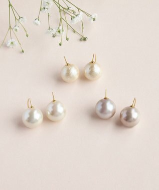 Phoebe 〈シリーズ累計販売5000点突破！〉≪TV番組着用商品≫ビッグパールフックピアス　ホワイト ゴールド