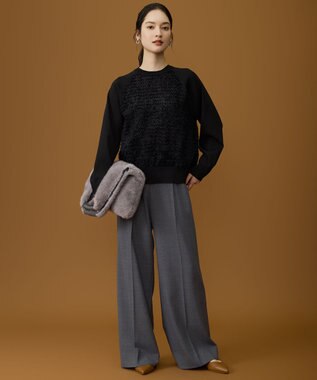 自由区 S ジャカードコンビ プルオーバー ブラック