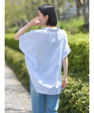 AMERICAN HOLIC サラックールフレンチスリーブシャツ Stripe Ivory