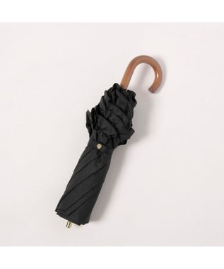 UNBILLION カシュネ cachenez / シャンブレーフリルトップレス2段折りたたみ傘 ブラック