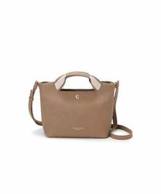 TOPKAPI 【TREASURE TOPKAPI】ソフトシュリンク テープハンドル ショルダー付きミニ トート バッグ グレージュ