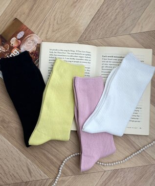 WEGO カラーリブソックス ピンク