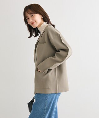 Green Parks ・ＥＬＥＮＣＡＲＥ　ＤＵＥ　ニットシングルジャケット Gray Beige