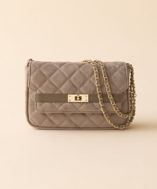 スエード キルティング ショルダーバッグ