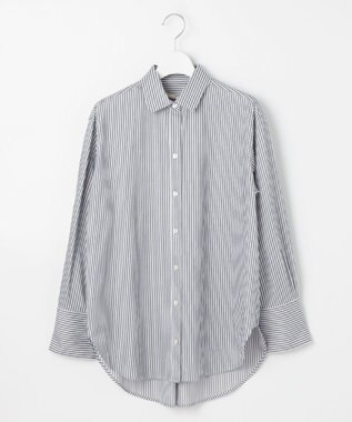 自由区 【洗える】ストレッチシャーティング ベーシック シャツ ブルー系1