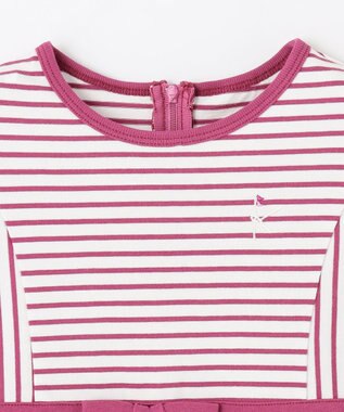 組曲 KIDS 【110-140㎝】マリンボーダー ワンピース ラズベリー