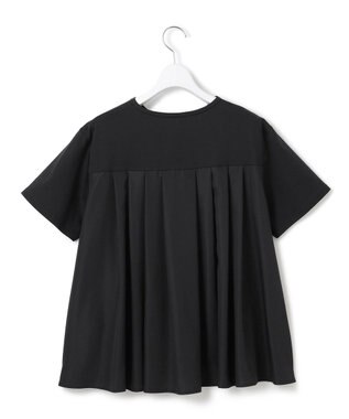 23区 L 【汗じみ防止/洗える】スムースデザイン バックフレア カットソー ブラック系