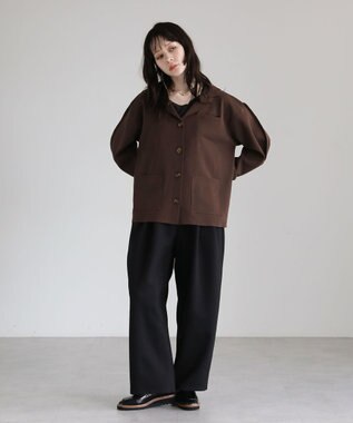 Green Parks ・ＥＬＥＮＣＡＲＥ　ＤＵＥ　ニットシングルジャケット Brown