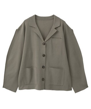 Green Parks ・ＥＬＥＮＣＡＲＥ　ＤＵＥ　ニットシングルジャケット Gray Beige