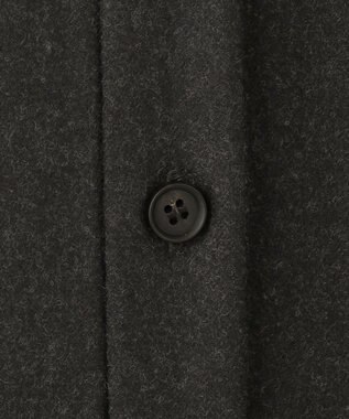 ICB L 【洗える】 ウールミルドサキソニー ロングシャツ チャコール系