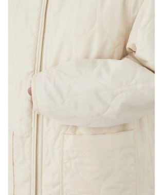 earth music&ecology ファー＆キルティングリバーシブルコート Ivory