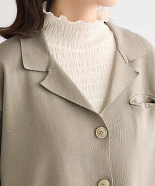 Green Parks ・ＥＬＥＮＣＡＲＥ　ＤＵＥ　ニットシングルジャケット Gray Beige