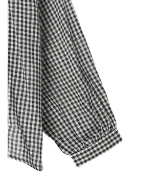 earth music&ecology コットンボイルギャザーシャツ Gingham Check
