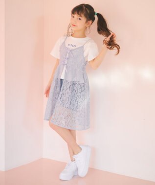 ANY KIDS 【洗濯機可能】バックリボン ショートパンツ ブルー