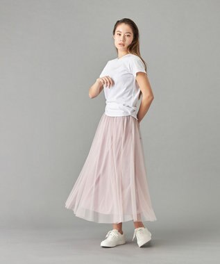 Chacott チュールスカート グレイッシュライラック