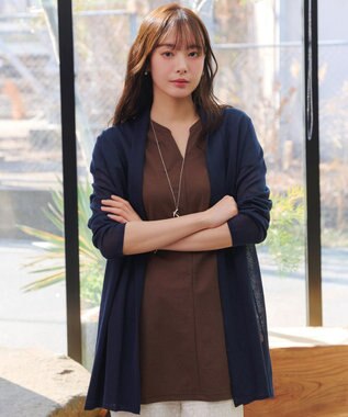 Tiaclasse ロングトッパーカーディガン ネイビー