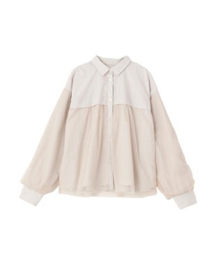 Green Parks イージーケアチュールドッキングシャツ Beige