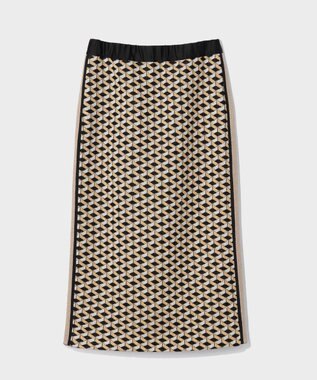 GRACE CONTINENTAL ラメジャガードラインスカート ゴールド