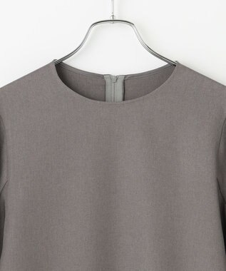 #Newans 【洗濯機可】シャーリングカフスパウダリーブラウス チャコール