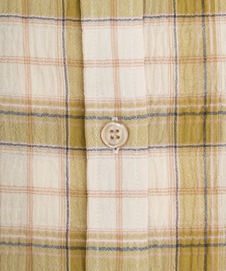 earth music&ecology アソートオーバーシャツ Check Yellow