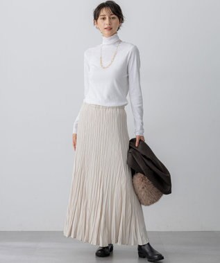 23区 L 【SLOW/一部店舗限定】シアーフライス タートルネック カットソー ホワイト系