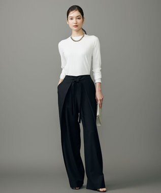 自由区 L 【SHIHOさん着用】フロントディテールラップワイド パンツ ブラック