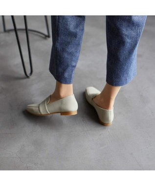 ing <ing>【WEB限定】レザーベルトローファー ライトグレー