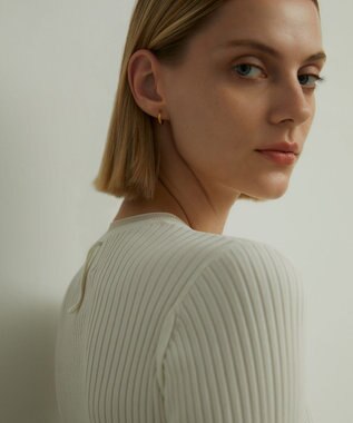 BEIGE， HANNA / リブニットトップス Ecru