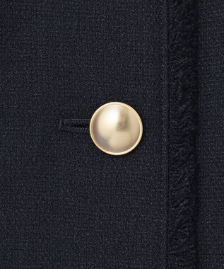 J.PRESS LADIES L ナチュラルツイードストレッチ ノーカラー ジャケット ネイビー系