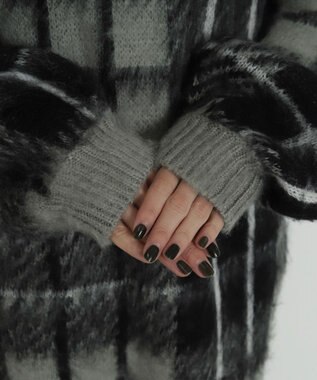 WEGO 【2025年秋冬新作】シャギーパターンニットBIGプルオーバー グレーチェック1