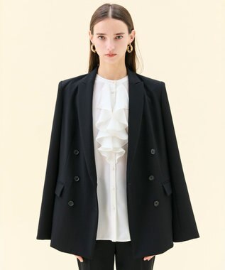 BEIGE， 【洗える】ALAINA / ダブルジャケット Black