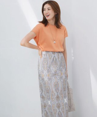 23区 【汗じみ防止/速乾性】フレンチスリーブ  IT Tシャツ アプリコット系