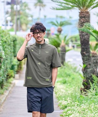 PW CIRCULUS 【MEN】AIR TOOL ハーフジップモック ゴルフ カーキ系