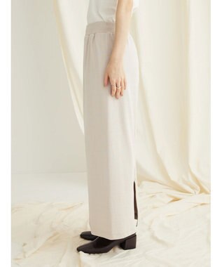 CRAFT STANDARD BOUTIQUE リブロングスカート Gray Beige