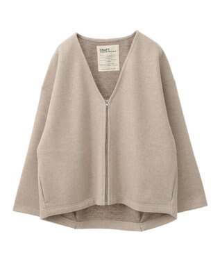 CRAFT STANDARD BOUTIQUE 圧縮ウール風ZIP付きジャケット Beige