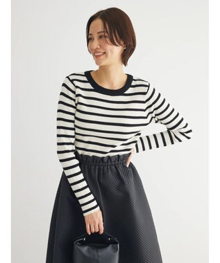 Green Parks ・ＥＬＥＮＣＡＲＥ　ＤＵＥニット＆ジャカードワンピース Border