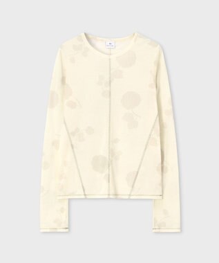 Paul Smith Floral Print シアー 長袖カットソー ライトベージュ