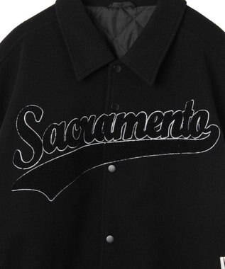 WEGO 【ユニセックス着用ITEM/SMLサイズ展開】メルトンワッペンスタジャン ブラック